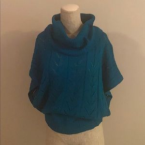 Teal Sweater with Cowl Neck